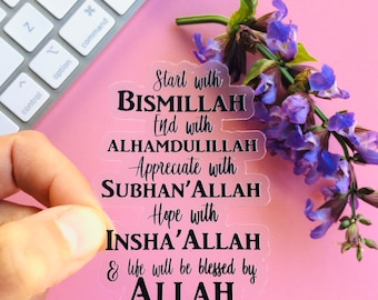 Sticker Bismillah Alhamdullilaah Sticker Eid Gift for Her Eid Sticker Islamic Window Cling Muslim Gift for Her Sticker