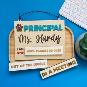 Principal Office Door Sign School Principal Name Sign Gift for Him Principal Gift for Her Teacher Name Plate Where is the Principal Wall Art