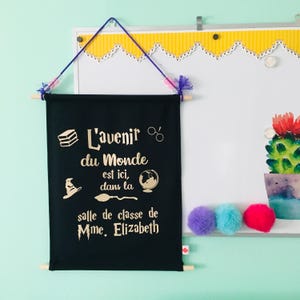 Tapeçaria de parede para professor francês, tapeçaria personalizada para sala de aula, presente para professor para ele
