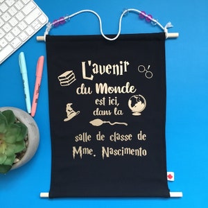 French Teacher Wall Hanging French Classroom Tapestry Personalized Classroom Sign French Teacher Gift for Her Teacher Gift for Him