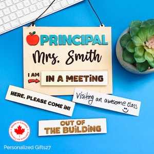 Principal Office Door Sign School Principal Name Sign Gift for Him Principal Gift for Her Teacher Name Plate Where is the Principal Wall Art