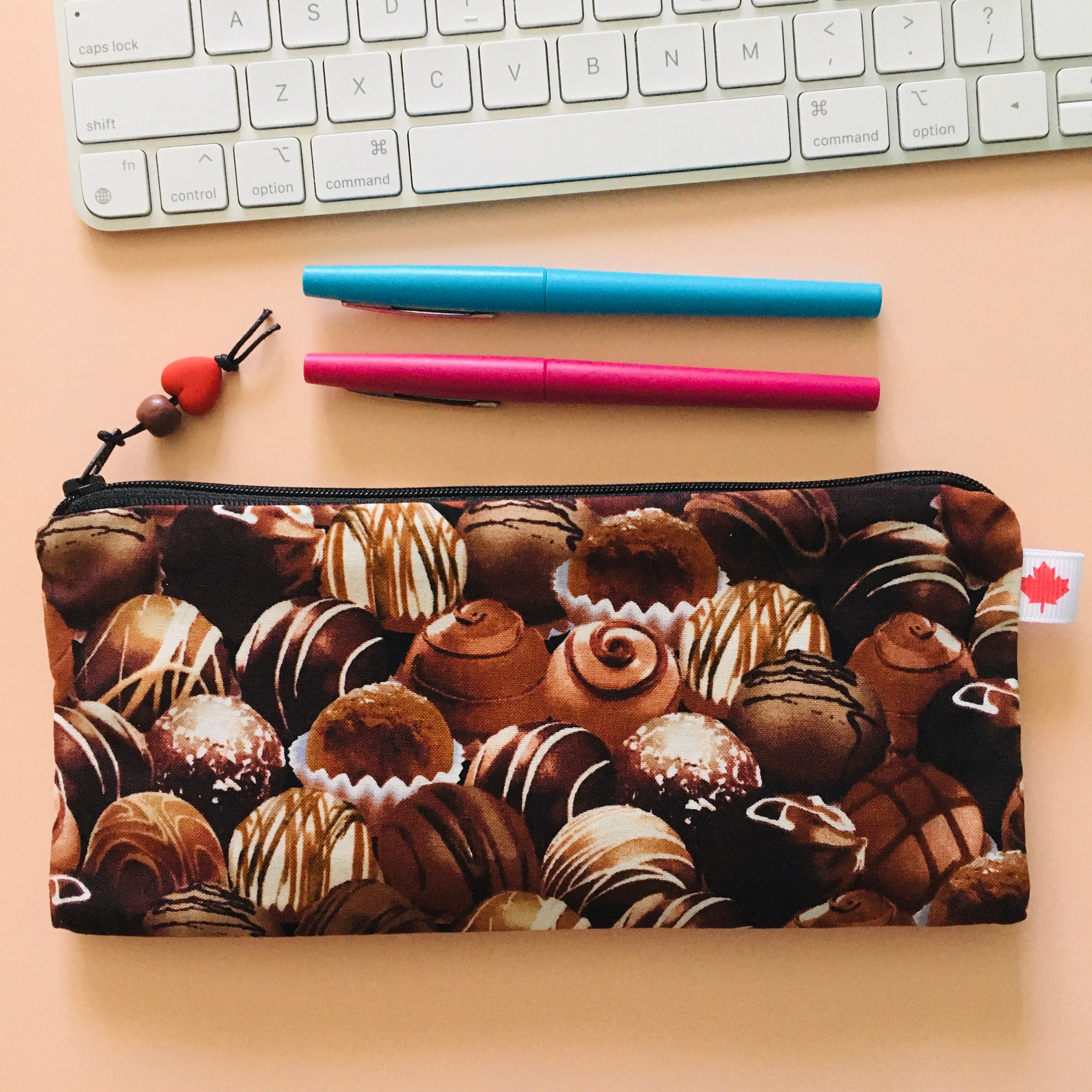 Pencil Case Chocolate Foodie Travel Bag Student Gift for Her