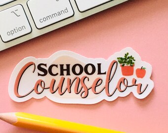 School Counselor Sticker: Waterproof Vinyl Decal for Laptop, Mug Decal