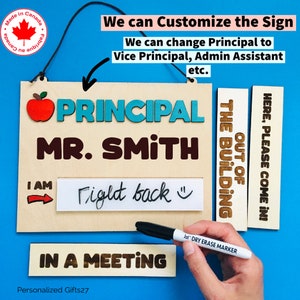 Principal Office Door Sign School Principal Name Sign Gift for Him Principal Gift for Her Teacher Name Plate Where is the Principal Wall Art