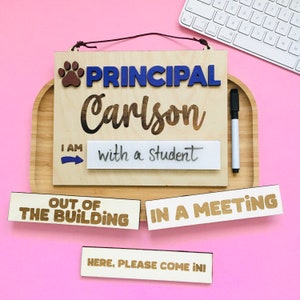 Principal Office Door Sign School Principal Name Sign Gift for Him Principal Gift for Her Teacher Name Plate Where is the Principal Wall Art