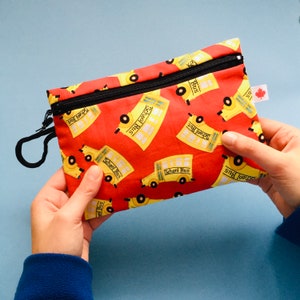 Bus Driver Gift for Him Bus Driver Gift for Her Yellow School Bus Pouch Snack Bag Cosmetic Bag Pencil Case School Bus Bag Zipper Bag