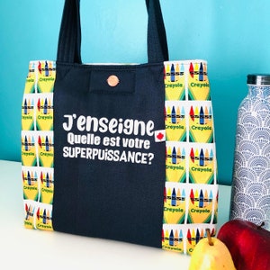 Lunch Bag Teacher Gift for Her French Teacher Bag French Teacher Lunch Bag French Teacher Gift for New Teacher Crayon Bag Teacher Purse