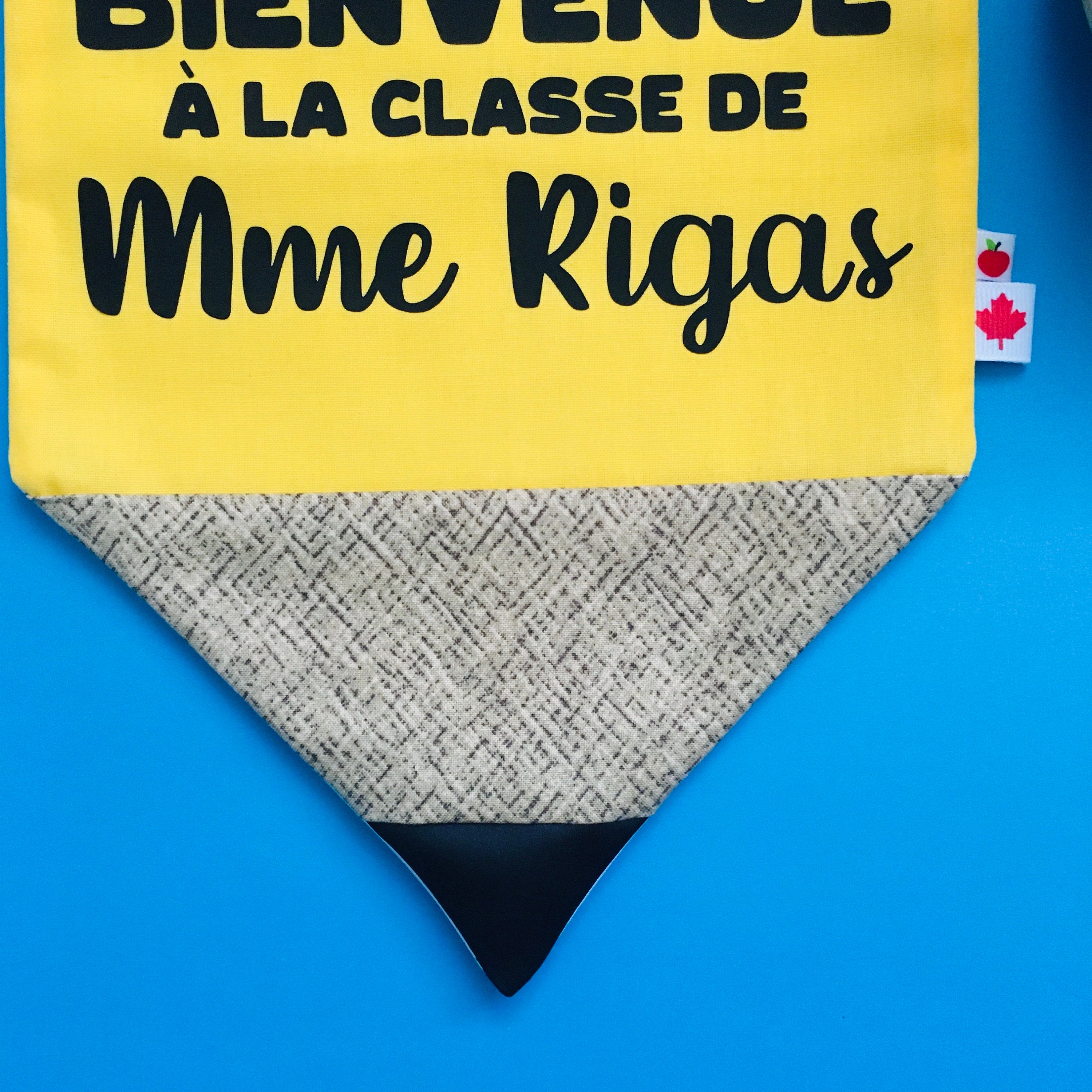 Classroom Decor Welcome Banner Pencil Teacher Gift For Her Classroom Banner Personalized Wall Sign Welcome to Classroom French Teacher Sign