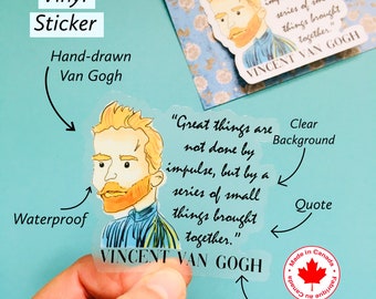Vincent Van Gogh Art Teacher Sticker Gift for Her Artist Decal Mug Gift for Him Art Student Gift Window Cling Car Sticker InspirationalQuote