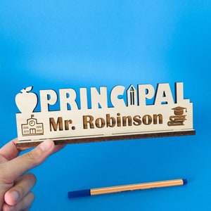School Principal Gift for Him Principal Desk Sign Gift for Her Principal Office Stationary Name Plate for Office Vice Principal Gift