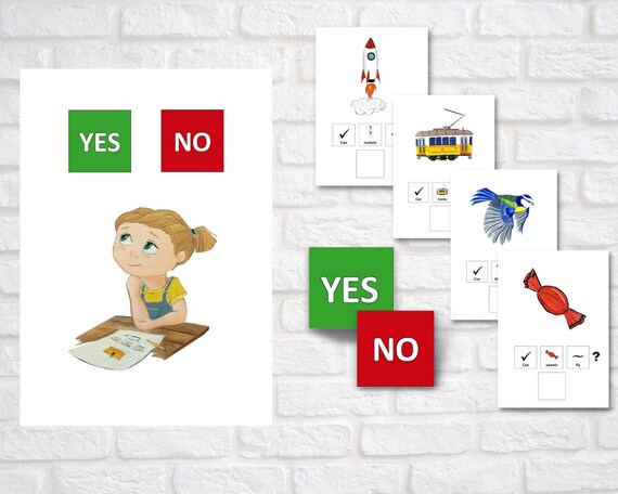 yes no questions worksheets 21 pdf pages printable visual etsy