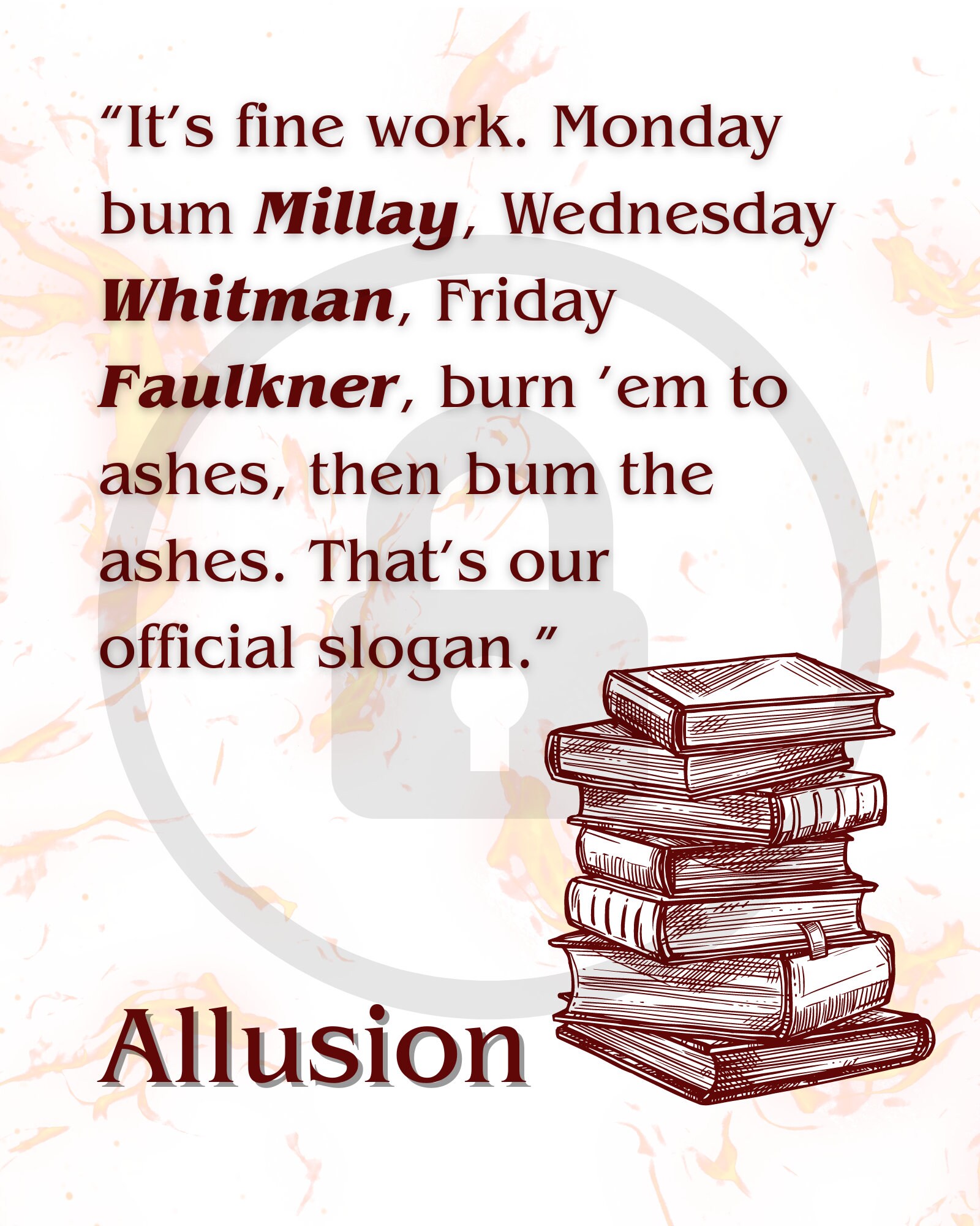 Fahrenheit 451 Figures of Speech Example Posters Figurative Language
