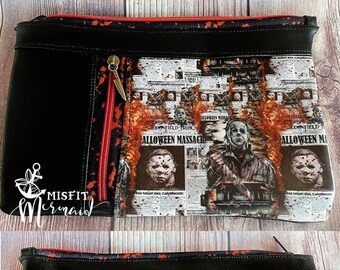 Qwalnely Sugar Skull Wallet – PU Leather Phone Wallet With Zipper, Card Slots & Coin Pocket