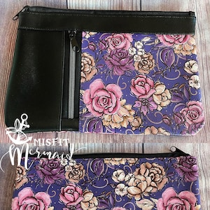 Floral zipper clutch
