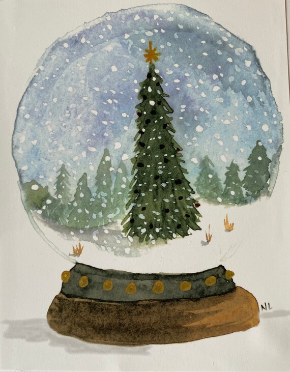 Snow Globe Christmas Tree | Holiday Card Snow Globe Christmas Tree | Holiday Card