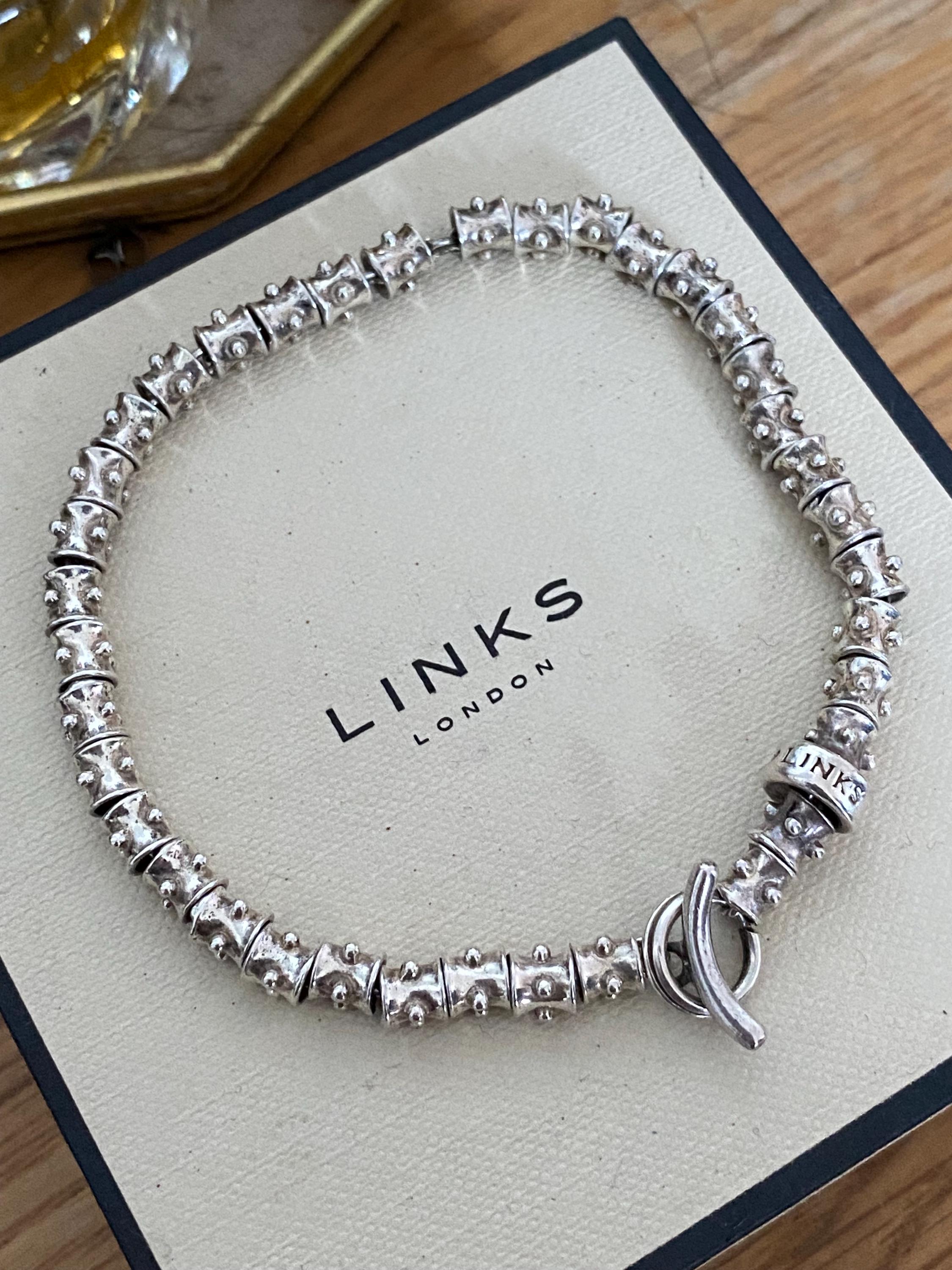 LINKS リンクスロンドンLONDON ビーズブレスレット 美しいLinks of London Allsortsチューブビーズトグルブレスレット