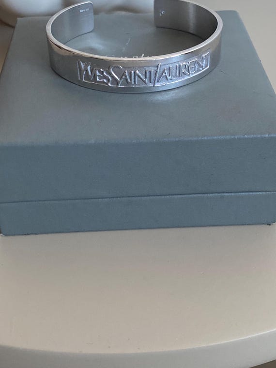 Very Rare solid silver YSL cuff bangle, Genuine, … - image 11