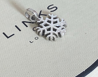 cute genuine rare Links of London sterling silver snowflake hallmarked charm