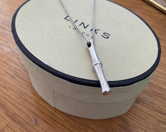 Rare genuine hallmarked links of London bamboo necklace sterling silver with box