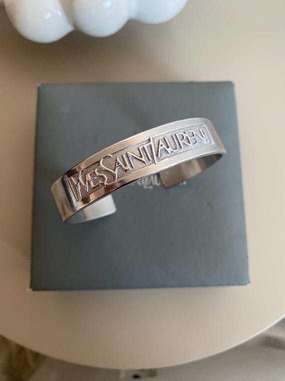 Very Rare solid silver YSL cuff bangle, Genuine, … - image 5