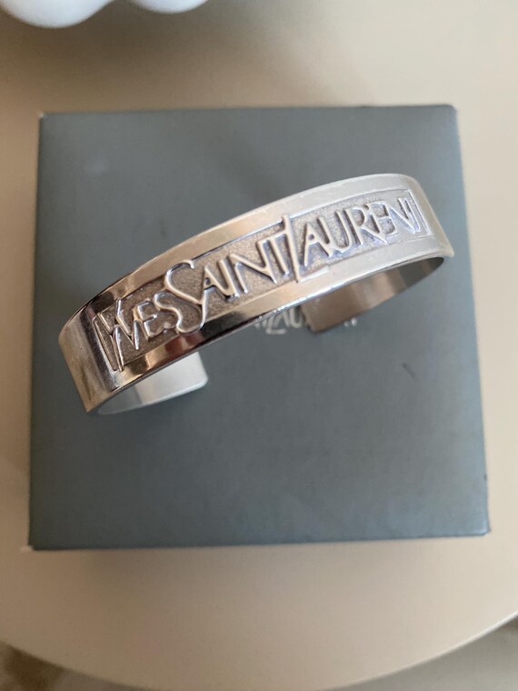 Very Rare solid silver YSL cuff bangle, Genuine, … - image 4