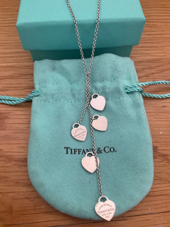 Tiffany and co multi heart sterling silver lariat… - image 1