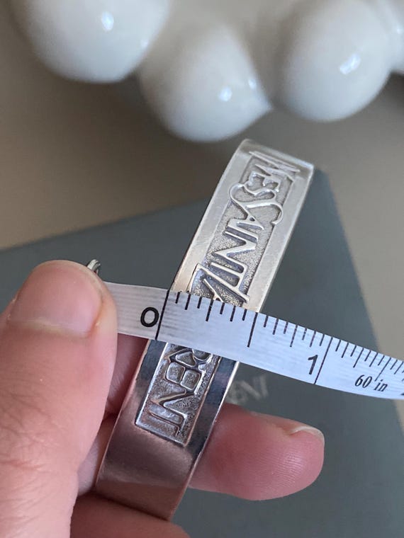 Very Rare solid silver YSL cuff bangle, Genuine, … - image 13