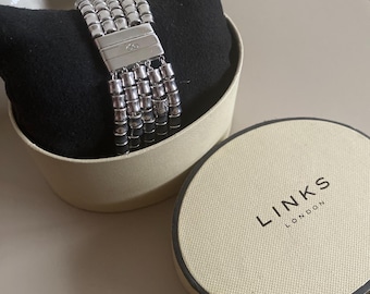 Rare Genuine LINKS OF LONDON Hallmarked multi strand Allsorts tube Bead Bracelet, vintage with box