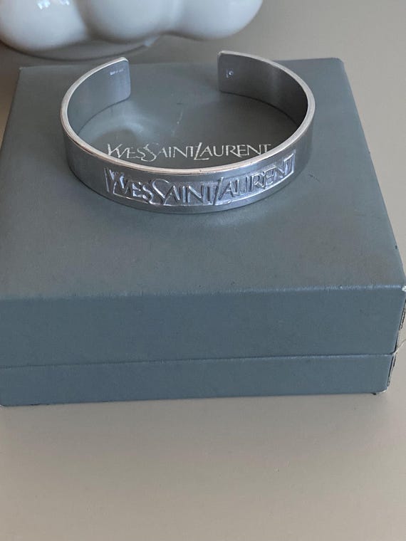 Very Rare solid silver YSL cuff bangle, Genuine, … - image 8