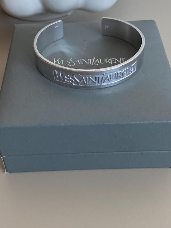 Very Rare solid silver YSL cuff bangle, Genuine, … - image 7