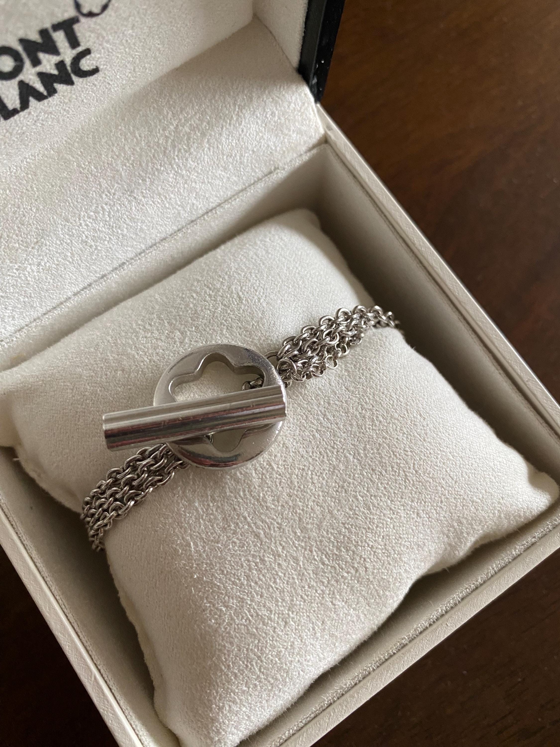 Genuine Montblanc Sterling Silver Caress of A Star Toggle Bracelet