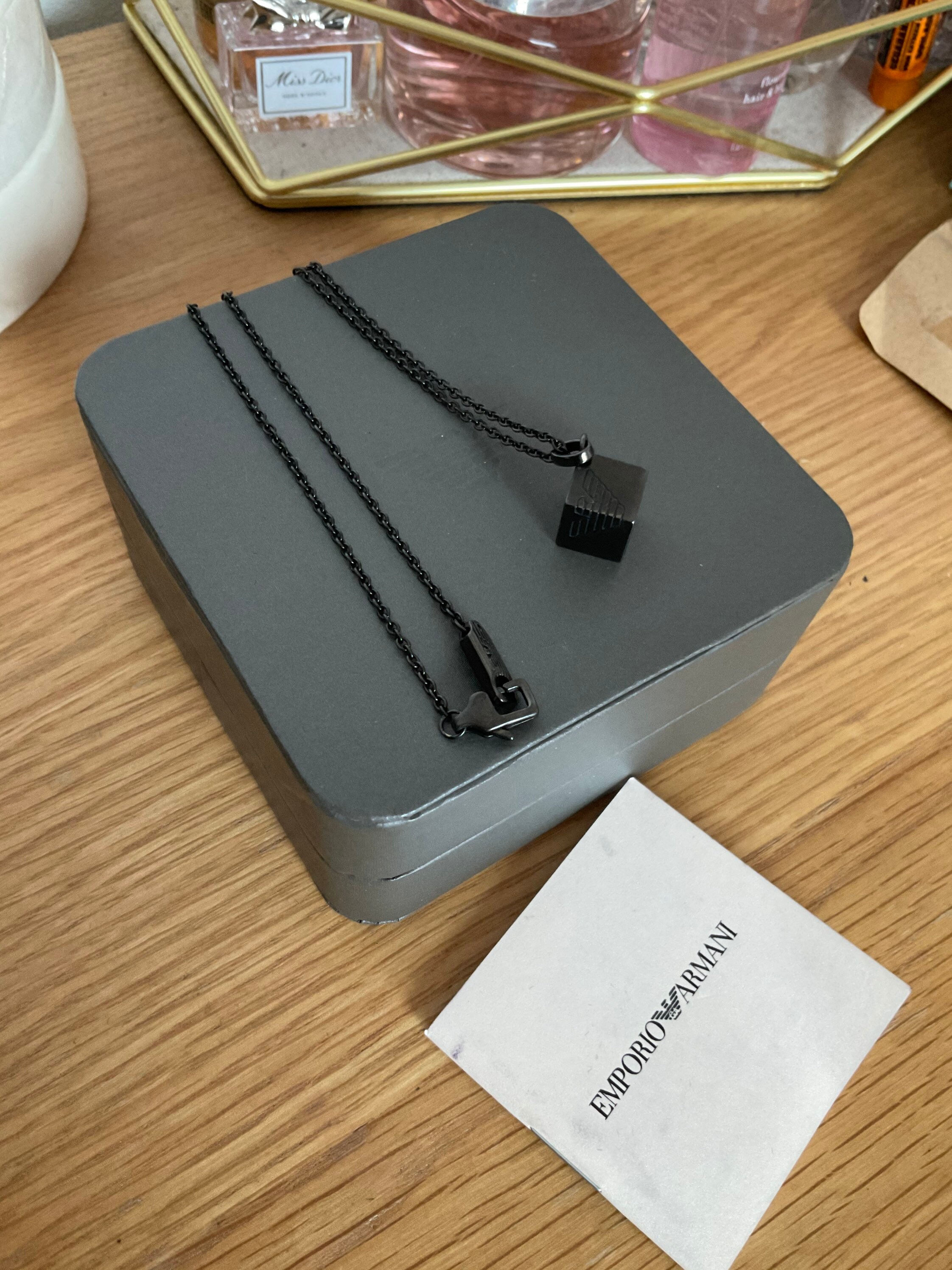 Emporio Armani hombres negro charm etiqueta de perro - Etsy España