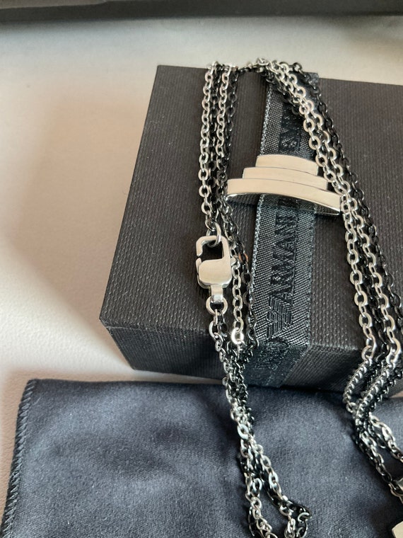 Emporio armani men's deals dog tag necklace
