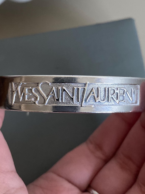 Very Rare solid silver YSL cuff bangle, Genuine, … - image 3