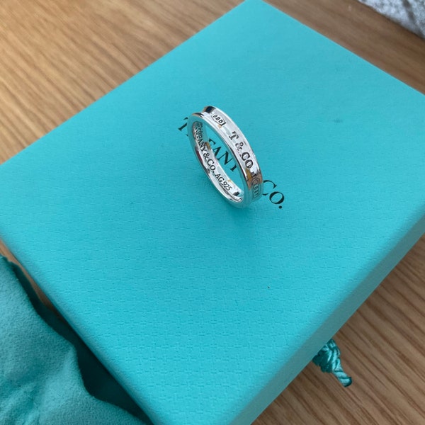 Tiffany and Co narrow 1837 sterling silver ring