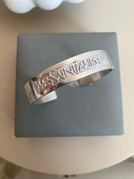 Very Rare solid silver YSL cuff bangle, Genuine, … - image 1