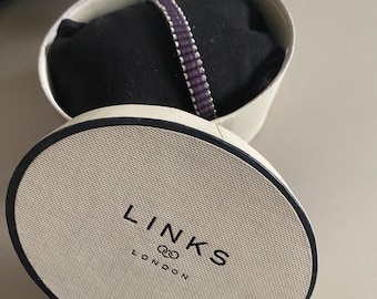 Pretty purple Links of London skinny Friendship Bracelet, Assay Hallmarked, boxed