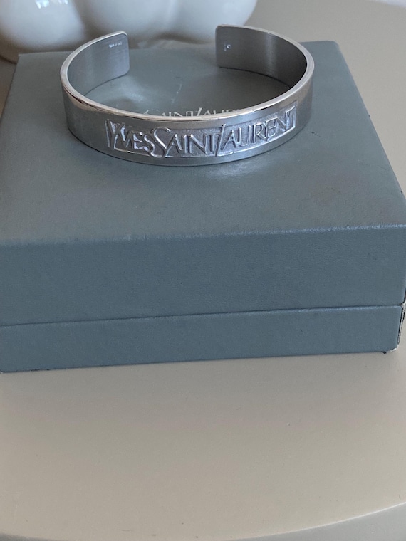 Very Rare solid silver YSL cuff bangle, Genuine, … - image 10