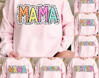 Mama, Nana PNG, Bright Doodle, Dalmatian Dots, Digital File, Sublimation Download