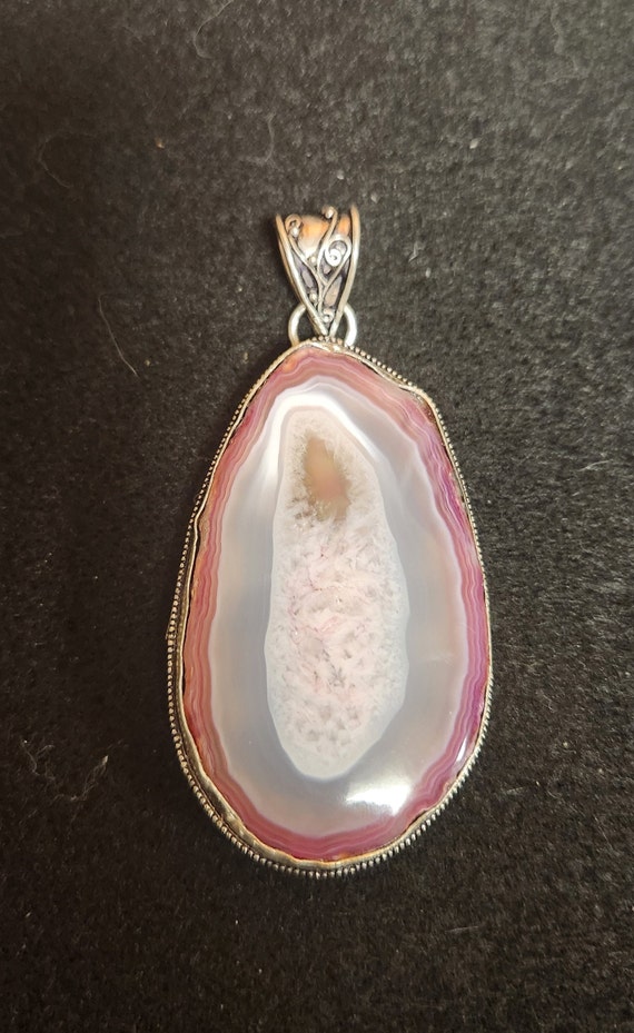 SILVER GEODE PENDENT - image 3
