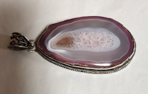 SILVER GEODE PENDENT - image 4