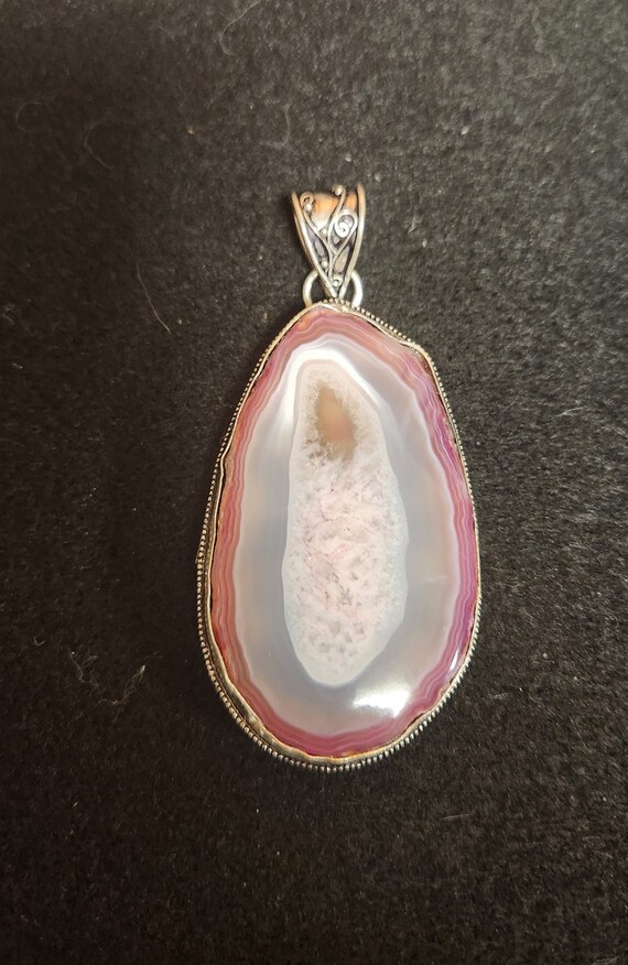 SILVER GEODE PENDENT - image 2
