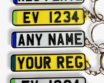 Personalised Car Registration Keyring – Custom Number Plate Keychain