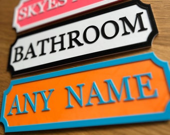 Personalised Name Sign - Door Sign - Name Plate - Any Colour - Any Name - Name Plaque - 3d Printed- custom name sign