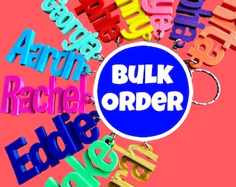 Personalised 3D Printed Name Keyring – Party Favors, School Bag Tag