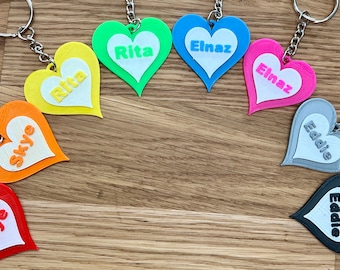 Personalised keyring-Personalised keychain-Name key ring-car key ring-3d printed-Custom-Party bag filler-School bag-Small gift-Wedding
