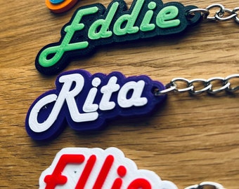 Personalised Keyring-Personalised-Name key ring-Car key ring-3d printed- key ring-Party bag filler-School bag-Small gift-f1 keychain