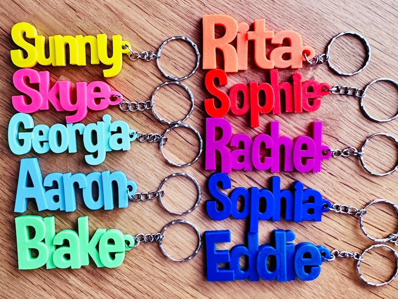 Personalised keyring - Keyring - 3d Printed - Name tag - Gifts for Her - Gifts for Him - Party Bag Fillers - Name Tags - Party favours - Tag image 4