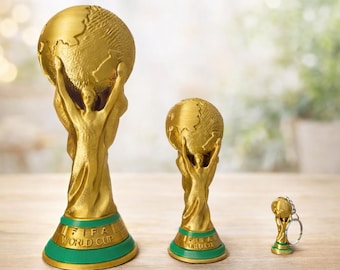 World Cup–Style Soccer Trophy | 3D Printed Football Trophy Replica | Desk Display or Keyring | Sports Fan Gift | 3 Sizes