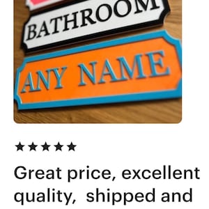 Personalised Name Sign - Door Sign - Name sign - Any Colour - Any Name - Name Plaque - 3d Printed - custom name sign - bedroom door sign image 9